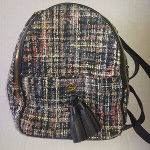 Like Dreams Fabric Weaved Black Tassel Back Pack pre-owned